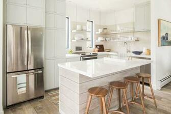 Driftwood Kitchen Island Cottage With Shiplap