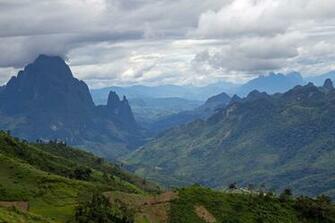 Vieng Kham Laos Mountains Landscape Wallpaper