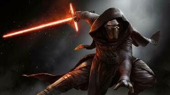 Star Wars The Force Awakens Kylo Ren Fighting With His Crossguard