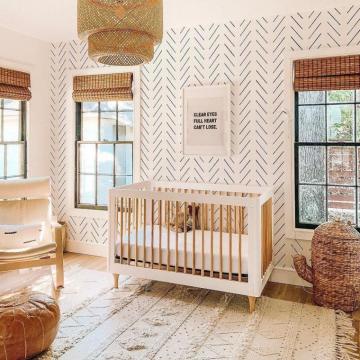 Black And White Chevron Nursery Wallpaper Boho Baby Room