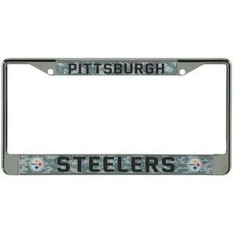 Pittsburgh Steelers Digi Camo License Plate Frame With Black Letters