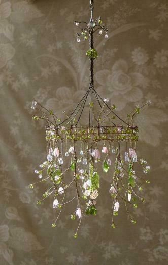 A Dainty Pink Sunshower Chandelier By Bellstudios On With