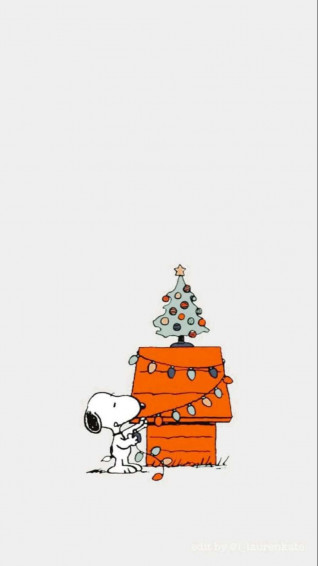 Minimalist Cute Snoopy Christmas Wallpaper