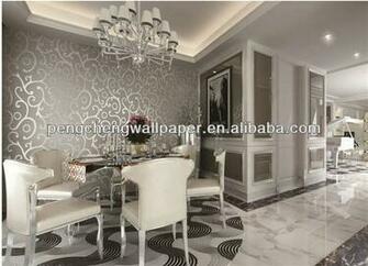 Modern Silver Metallic Wallpaper Wallcovering