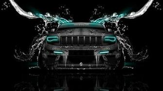 Jeep Grand Cherokee Srt8 Front Water Car Azure Neon HD Wallpaper