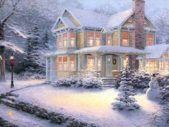 Victorian Christmas Landscapes Wallpaper Image