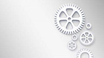 White Gears Poster Design Wallpaper