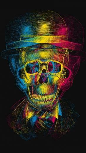 Tri Color Skull iPhone Wallpaper