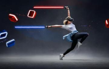 Photo Wallpaper Girl Dance Lightsaber Virtual Reality Oculus
