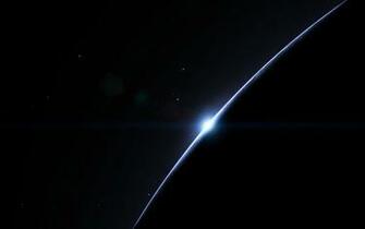 Wallpaper Dark Simple Space Planet Sunrise Stars Desktop