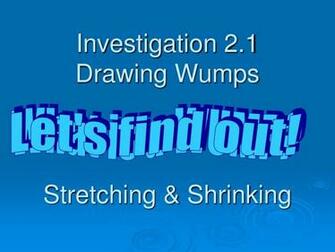 Ppt Investigation Drawing Wumps Stretching Shrinking