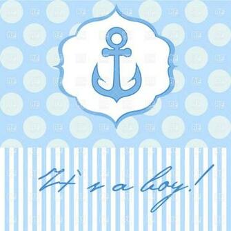 It S A Boy Postcard With Anchor On Polka Dot Background