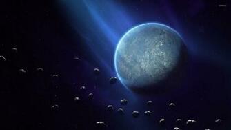 Planet Surrounded By Asteroids Wallpaper Space