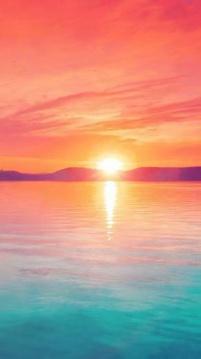 Sunset Night Lake Water Sky Red Flare iPhone Wallpaper