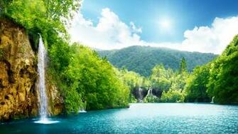 Waterfall Lake Ultra HD Wallpaper UHD Net