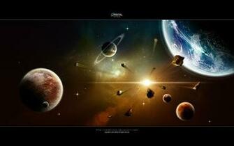Space Sun Outer Planets Earth Science Fiction Meteorite 3d