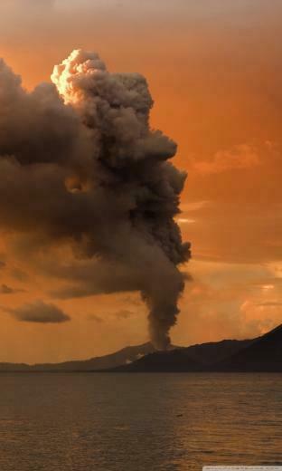 Volcanic Eruption In Papua New Guinea 4k HD Desktop Wallpaper