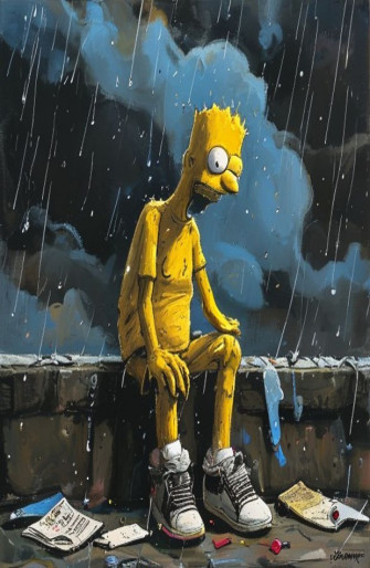 Depressed Bart Simpson Wallpaper