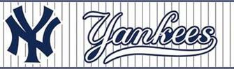 Zb3308bd New York Yankees Mlb Pinstripe Wallpaper Border