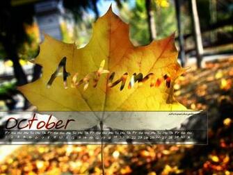 Photo Wallpaper Calendar October Paths