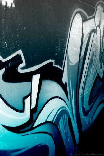 Blue Graffiti Wallpaper For iPhone