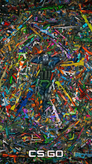 Cs Go Soldier Among Rifles iPhone Wallpaper