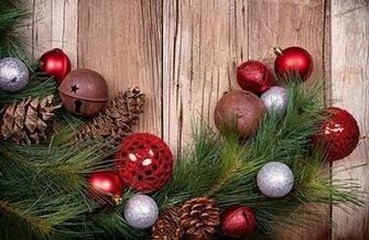 Photo Christmas Tree Balls Branches Pine Cone Holidays