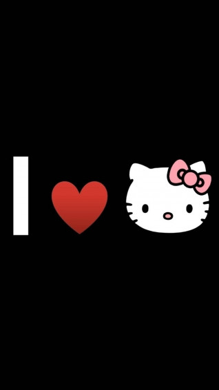 I Love Black Hello Kitty Wallpaper