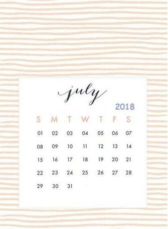 July iPhone Wallpaper Calendar In