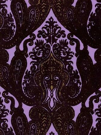 Wallcoverings Wallpaper Walls Flock Velvet Purple