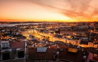 Wallpaper Sunset River Building Home Panorama Portugal Night