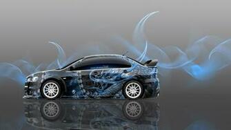 Jdm Side Dragon Aerography Car Blue Neon Effects 4k Wallpaper