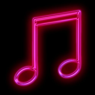 Neon Background Multi Colored Music Notes Background