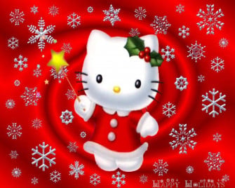 A Cute Hello Kitty Christmas Wallpaper