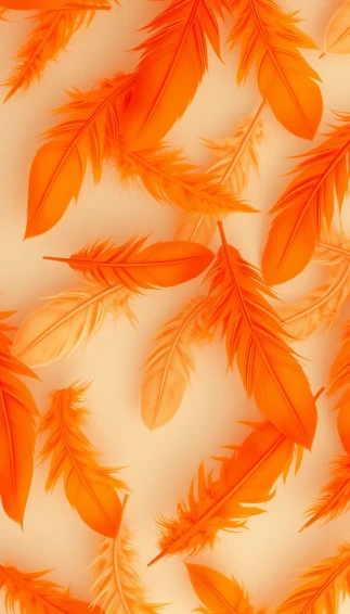 Orange Feather Wallpaper