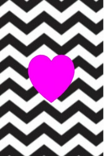 Heart And Black White Chevron Wallpaper Pattern Phone