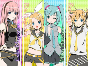Luka Rin Miku Len Vocaloid Wallpaper