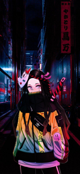 Nezuko Chawnn Streetwear Wallpaper Simple Phone iPad
