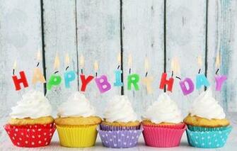 Happy BirtHDay Cupcakes Candles Colorful Cakes