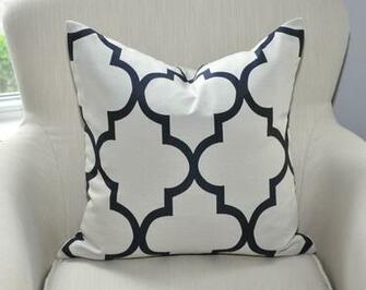 Moroccan Quatrefoil Fabric Navy