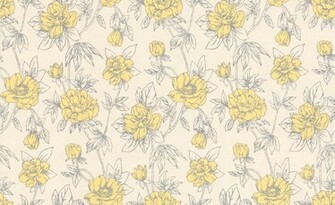 Vintage Yellow Floral Wallpaper Spring