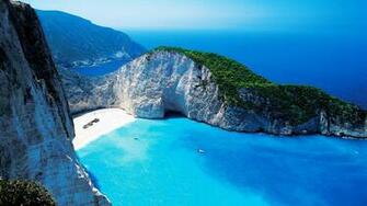 Navagio Shipwreck Beach Smugglers Cove Zakynthos Greece Desktop