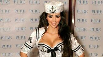 Kim Kardashian Hot Sailor Suit 4k Desktop Background HD