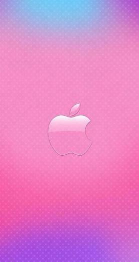 iPhone Wallpaper Apple Logo Pink Purple Parallax