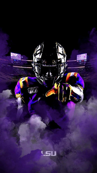Lsu Football Player In Purple And Wallpaper