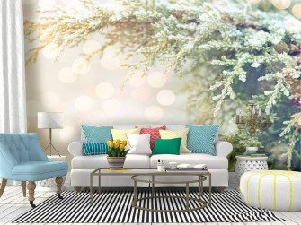 Amazon Wall Mural Winter Nature And Christmas Light Blue