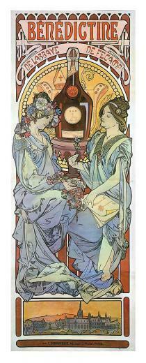 Benedictine Vintage European Fine Art Posters Wallpaper Image