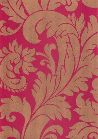 Nureyev Wallpaper Gold Damask Design Printed On Red