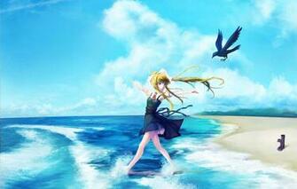 Wallpaper Sand Sea Girl Joy Nature Mood Bird Art Air