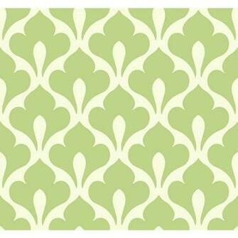 Seabrook Designs Grenada Lime And White Retro Fleur De Lis